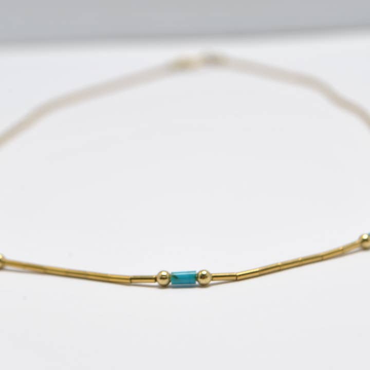 Native American Turquoise Pearl and Stone Necklace for wholesale by Iroquoise