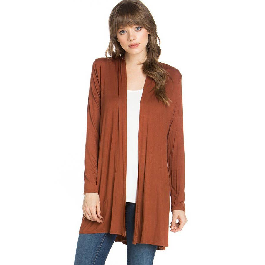 Azules Clothing - Venta al por mayor Cárdigan - Mujer - Cárdigan drapeado de manga larga con parte delantera abierta39