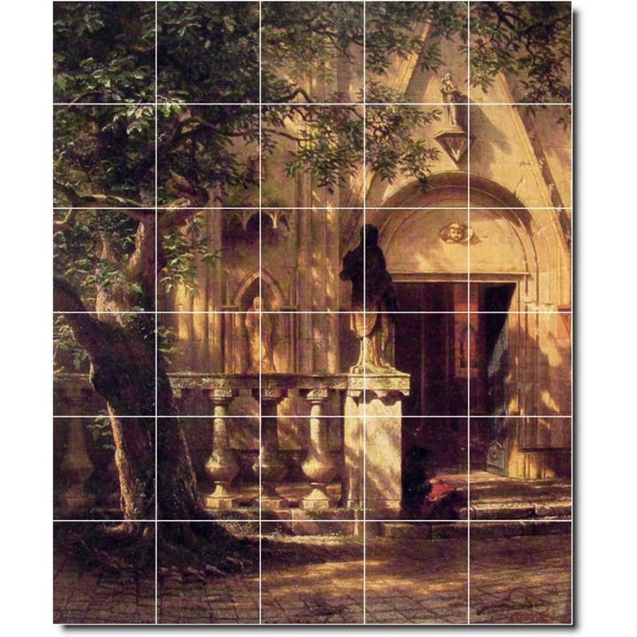 Country Ceramic 'Sunlight And Shadow' Wall Tile Mural for wholesale by Picture-Tiles.com
