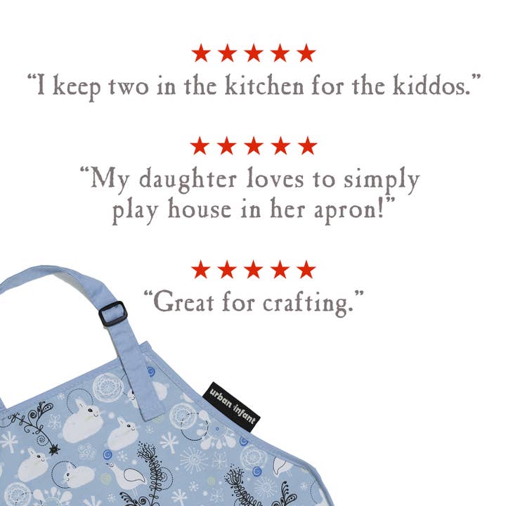 Urban Infant - Wholesale Apron - Kids - Little Helper Kids Apron, Washable Cotton/Poly - Bunnies3