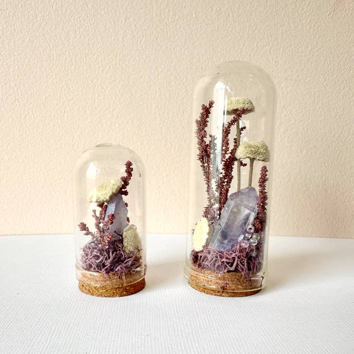 CA Studios - Wholesale Terrarium - Crystal Fairy Garden Mix Mini Glass Cloche Terrariums