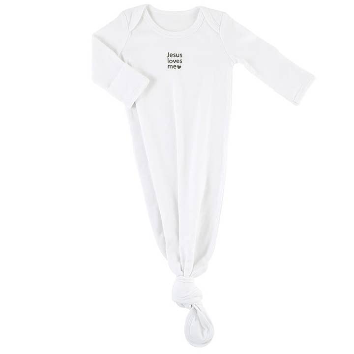 Knotted Gown - Jesus Loves Me for wholesale by Stephan Baby by Creative Brands