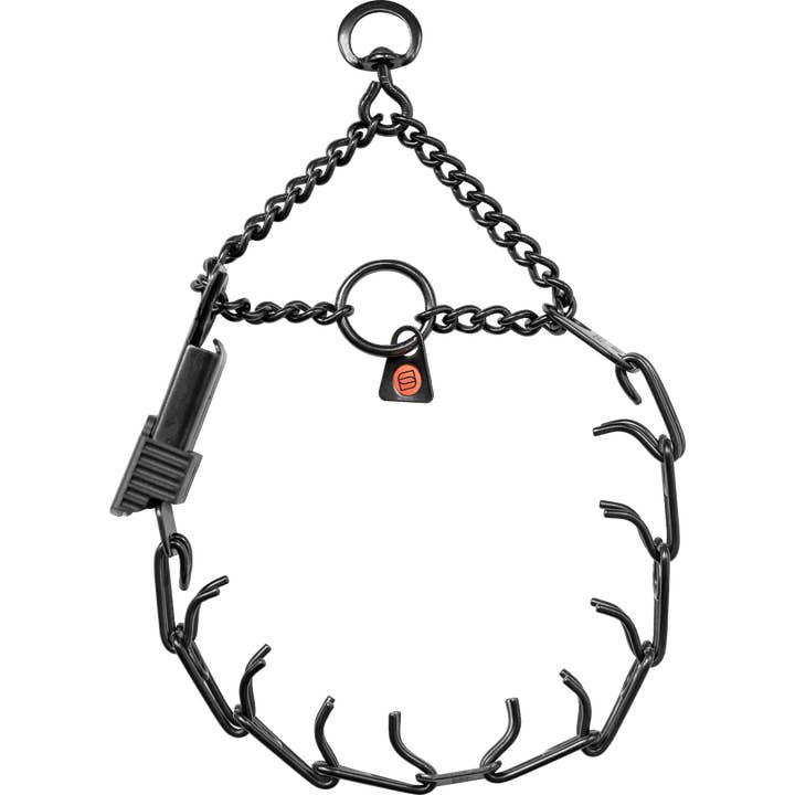 Dogline - Wholesale Pet Collar - Dog - Black Stainless Steel Training Collar - Center Plate