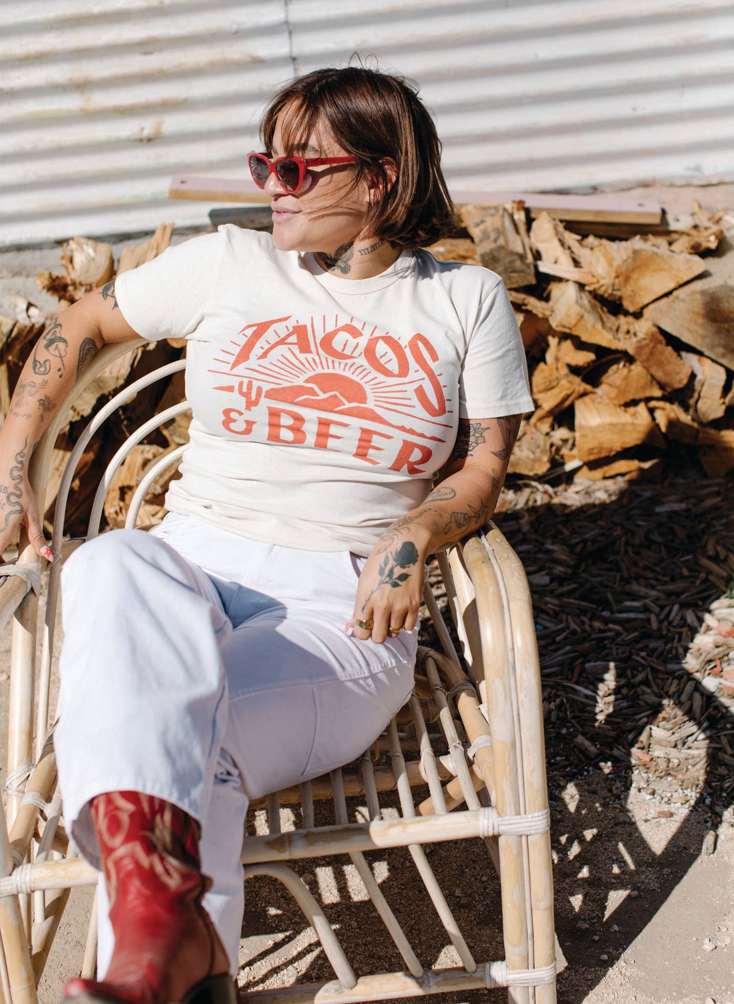 Pyknic - Wholesale Screen Printed T-Shirt - Unisex - Tacos & Beer Western Vintage Style Tee for Men & Women10