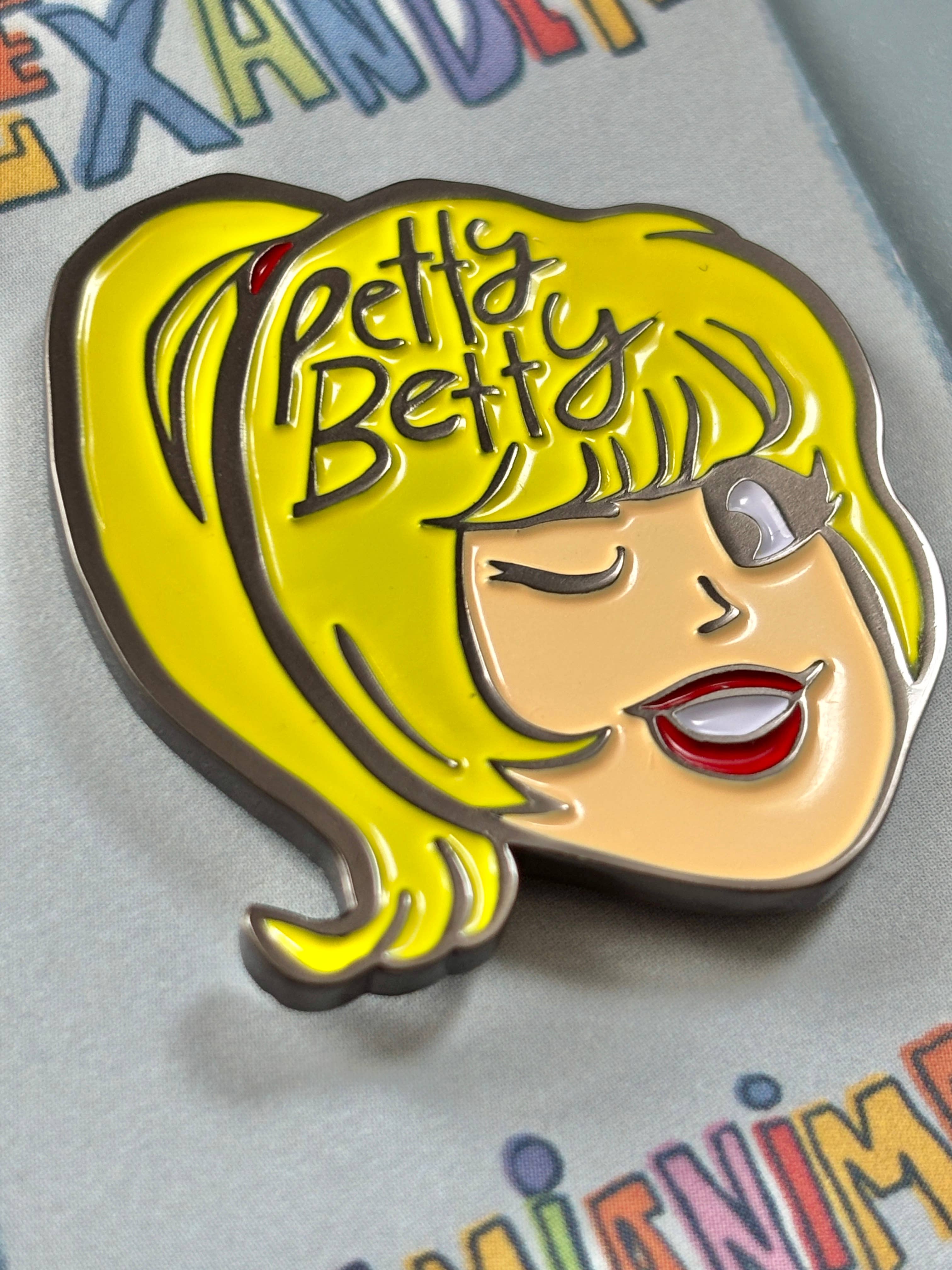 DamiAnimated - Wholesale Lapel Pin/Button - Petty Betty Enamel Pin 1.5"1