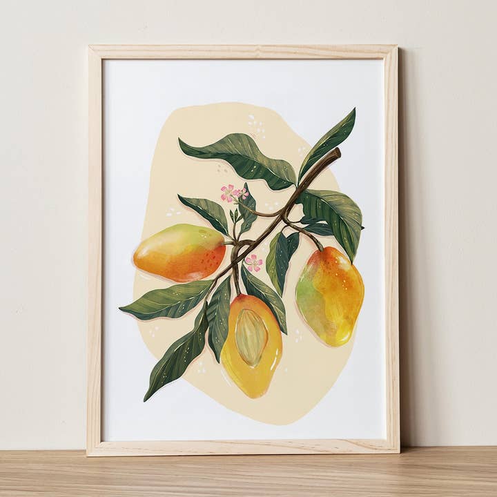 Mango Botanical Tropical Wall Art Poster by Anna Cheng for wholesale by Anna Cheng Design