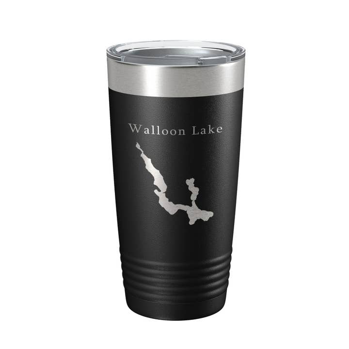 Walloon Lake Map Tumbler Travel Mug Insulated Laser Engraved Coffee Cup Michigan 20 oz for wholesale by CarveBright