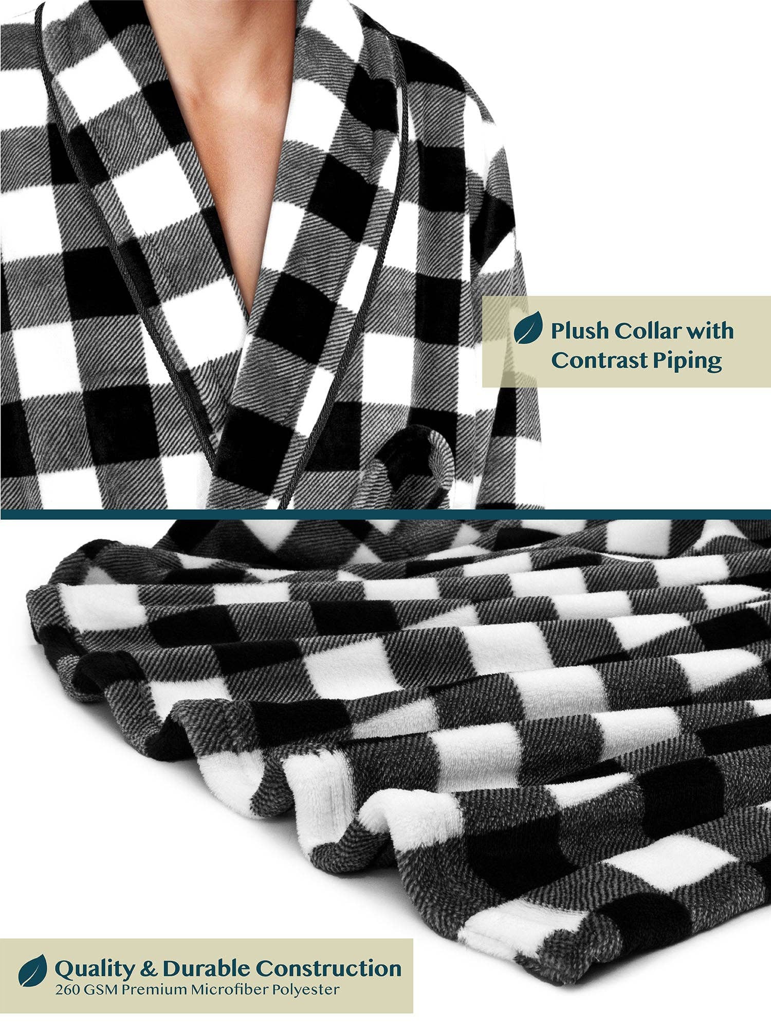 Pavilia - Wholesale Badjas - Heren - Herenbadjas van fleece met contrastpaspel19