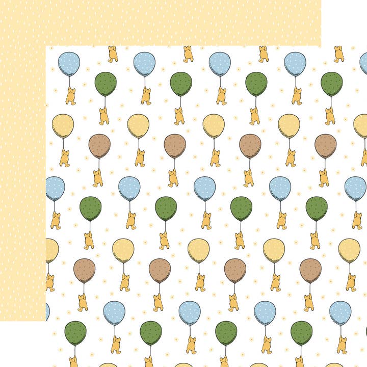 Winnie The Pooh Baby On The Way 12x12 Patterned Paper for wholesale by Echo Park Paper Co.