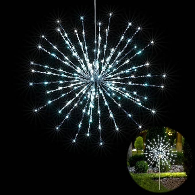 LIGHTSHARE - Wholesale Outdoor/Lawn Light - Starburst Light Lighted Ball LED Firework Lights White Twink40