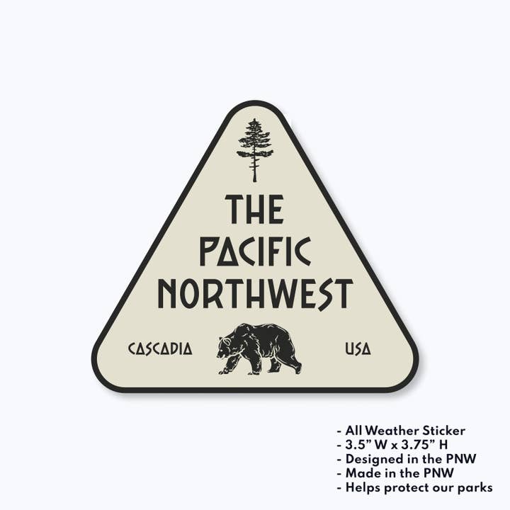 The Pacific Northwest Cascadia Sticker for wholesale by Rainier Watch Supply Co