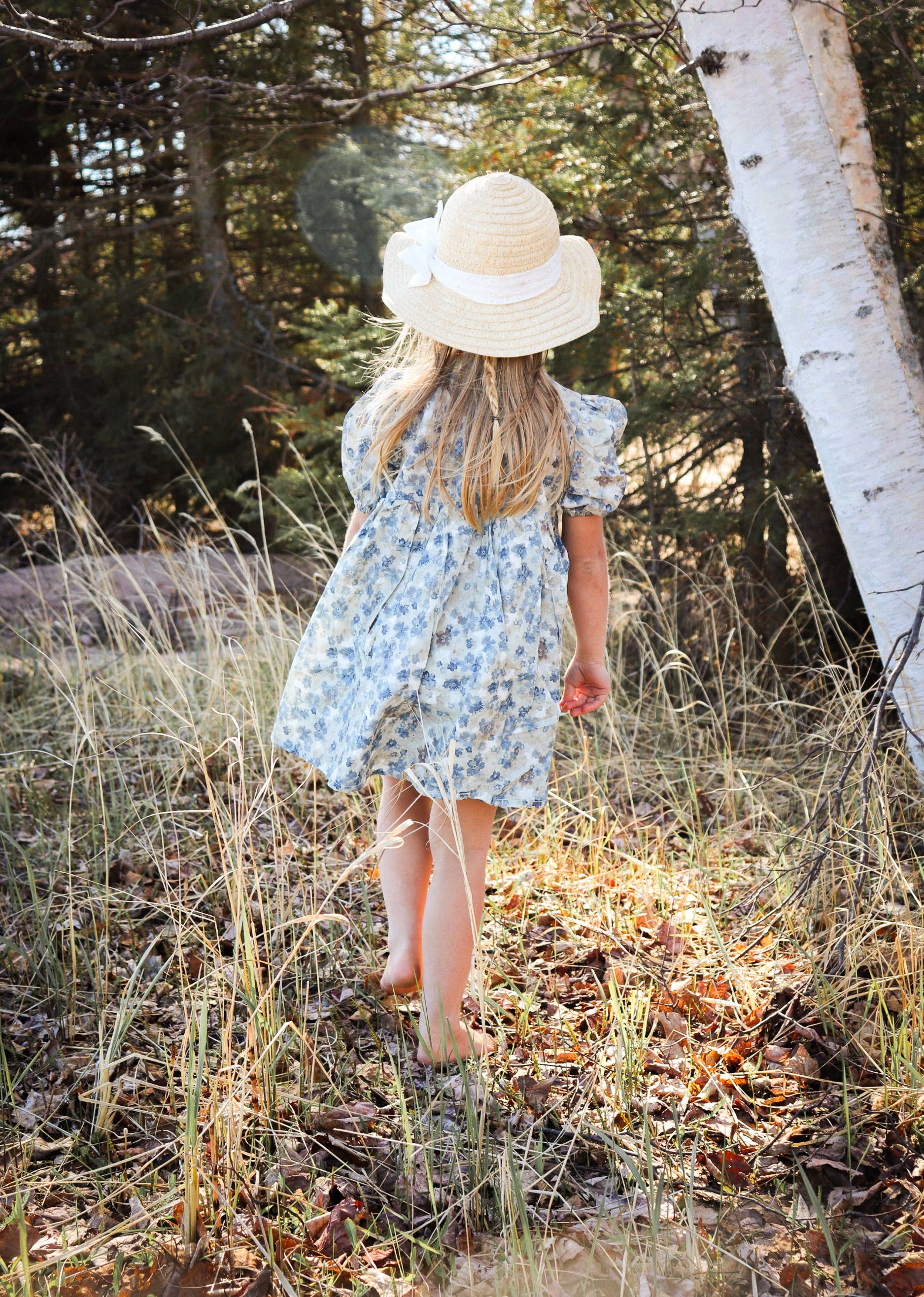 Almond Bud – Engroshandel Kjole - Børn – Forget-Me-Not blomsterkjole med puffærmer & BLOOMERS |3