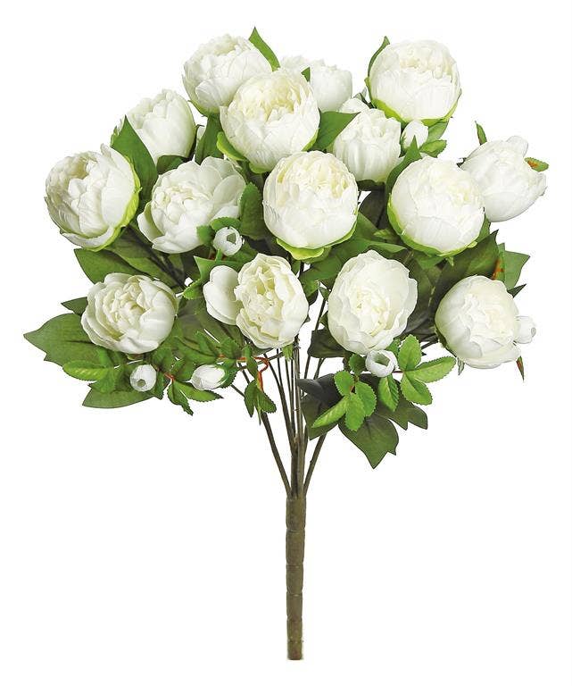 Select Artificials, Inc. - Vente Fleurs artificielles - Pivoine de Jardin X16, 23", Crème
