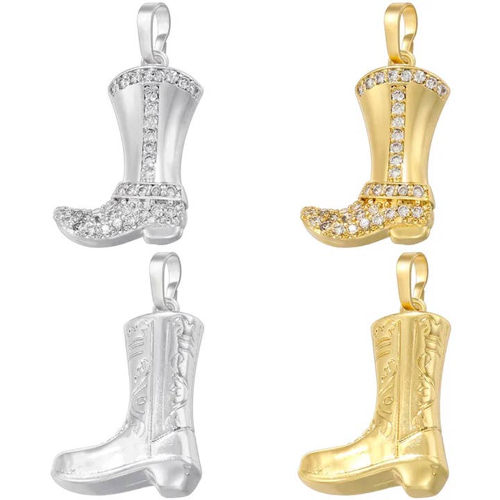 Cowboy Boot Pendant Charm for Charm Necklace for wholesale by Sweet Cherry Sky