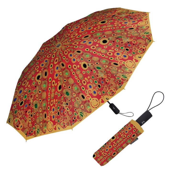 Parapluie de voyage rouge Klimt Hope II – Compact, ouverture et fermeture à une touche pour la vente par Apparel Now