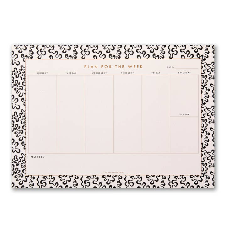 A4 Weekly Planner Desk Pad Coral Pattern for wholesale by Lucy says I do