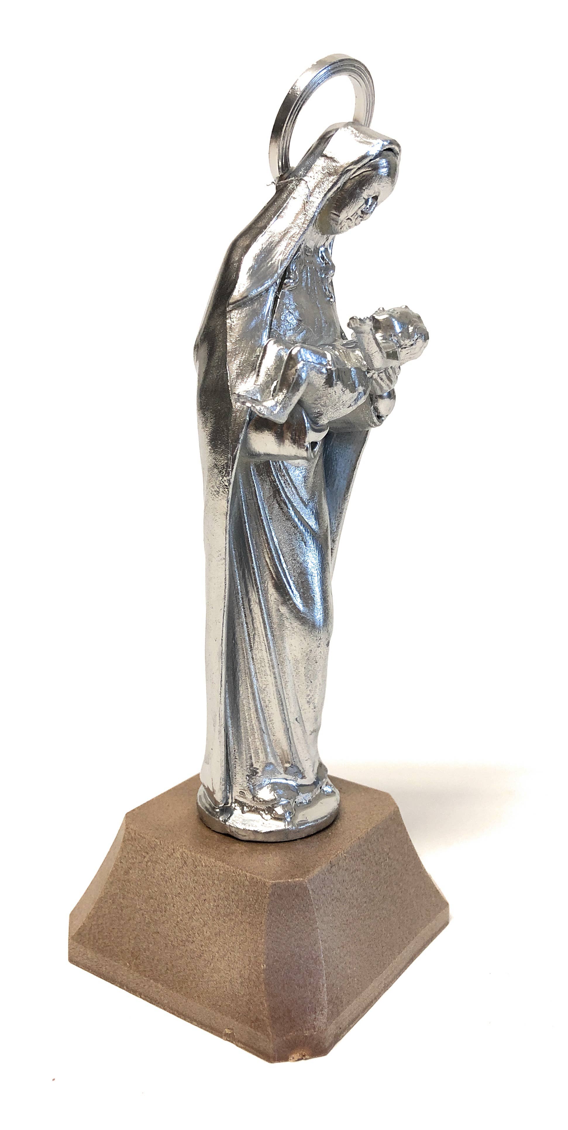 Costa Articoli Religiosi - Wholesale Decorative Figurine - Madonna and Child statue cm. 13 in silver plastic2