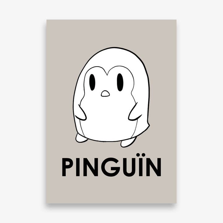 Penguin - Sand/Beige - Nursery Poster for wholesale by MOODZ design