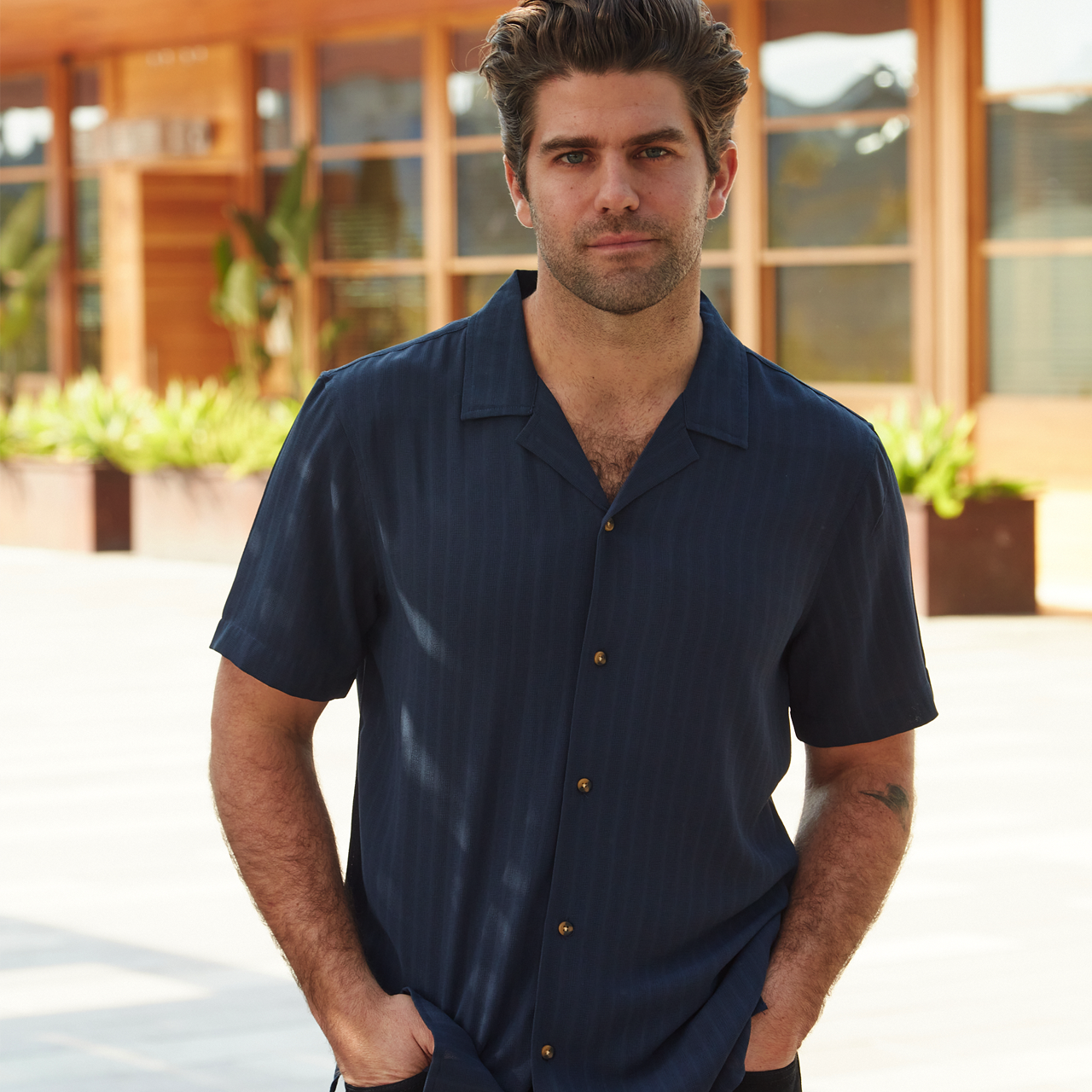 Navy Cameron Striped Shirt for wholesale on Faire1