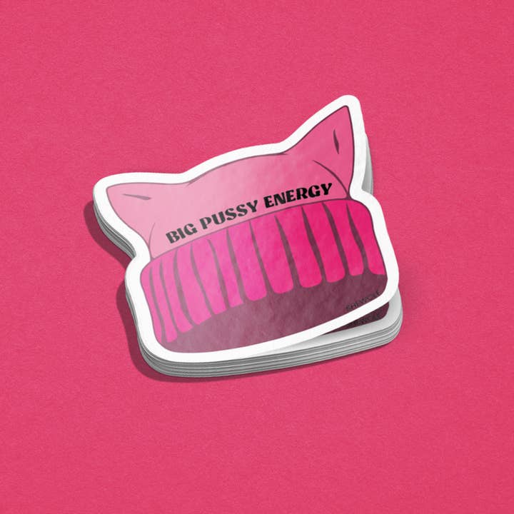 SHEWOLF Designs - Vente Autocollant - Autocollant : Chapeau Rose Pussy / Autocollant Féministe pour les Droits des Femmes Sarcastiques1