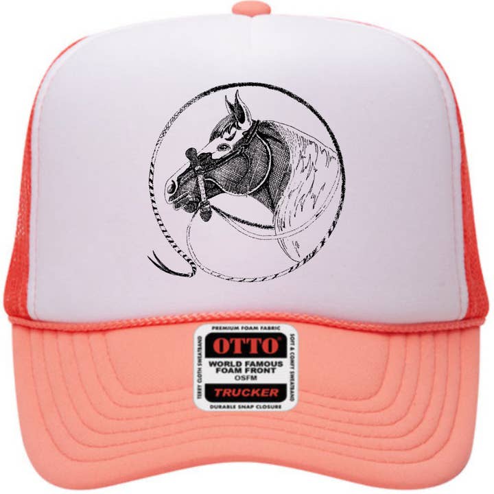 The Rodeo Rose - Wholesale Trucker hat – Women’s - Horse Head Foam Trucker Cowgirl Cowboy Western Rodeo