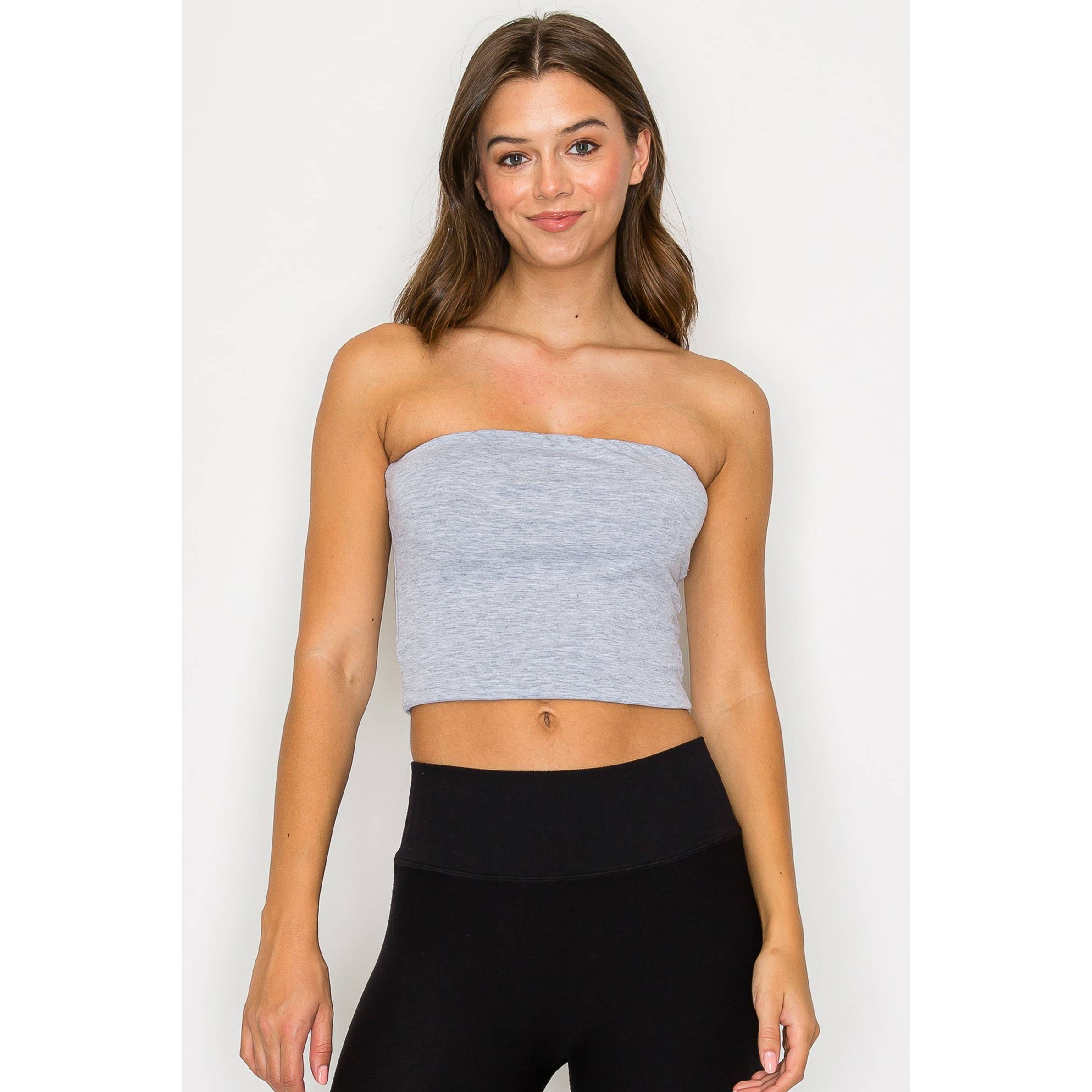 UP CLOTHING - Wholesale Tank Top - Women's - Double Layered Cropped Tube Top6