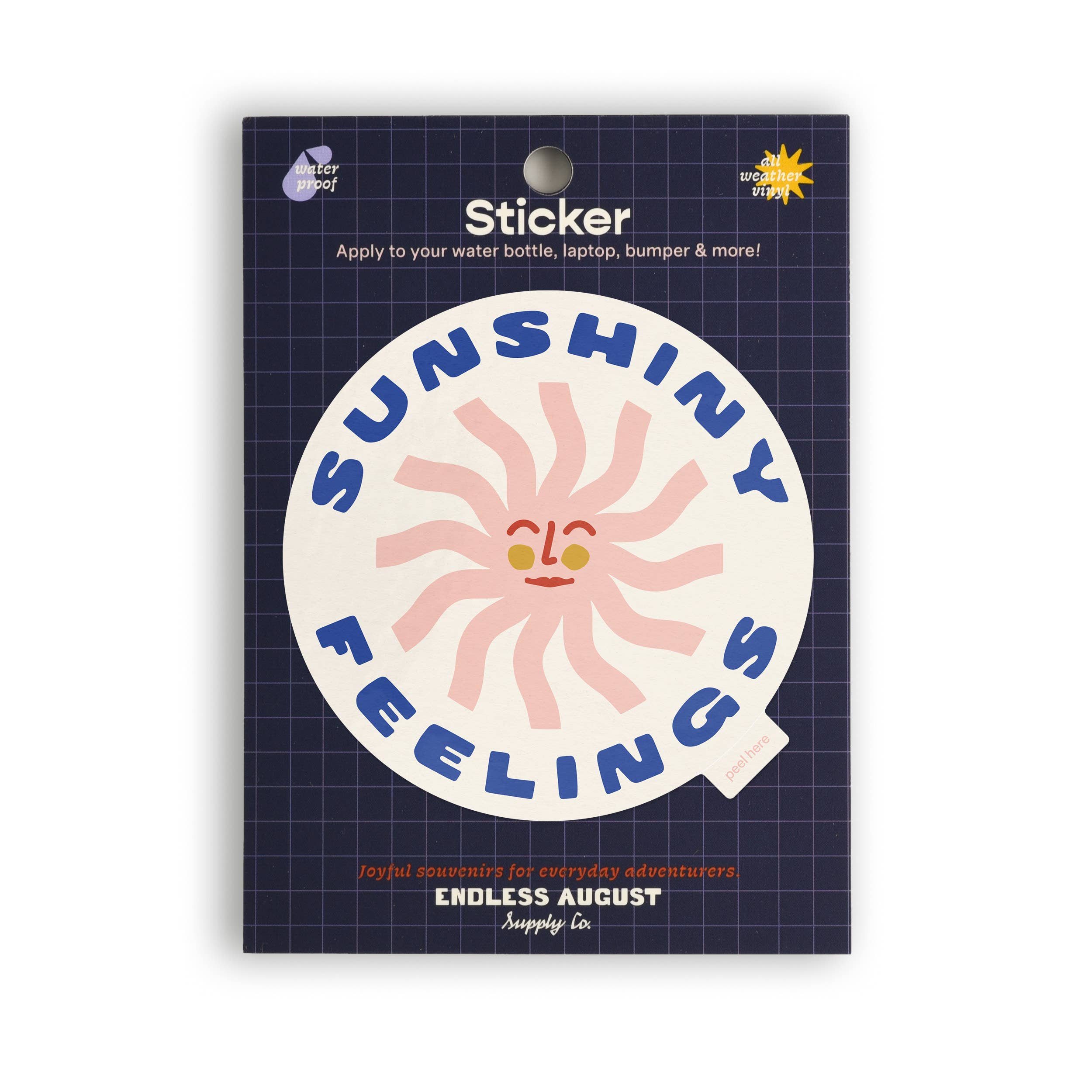 Endless August Supply Co. - Wholesale Sticker - Sunshiny Feelings Large Vinyl Sticker - pink3