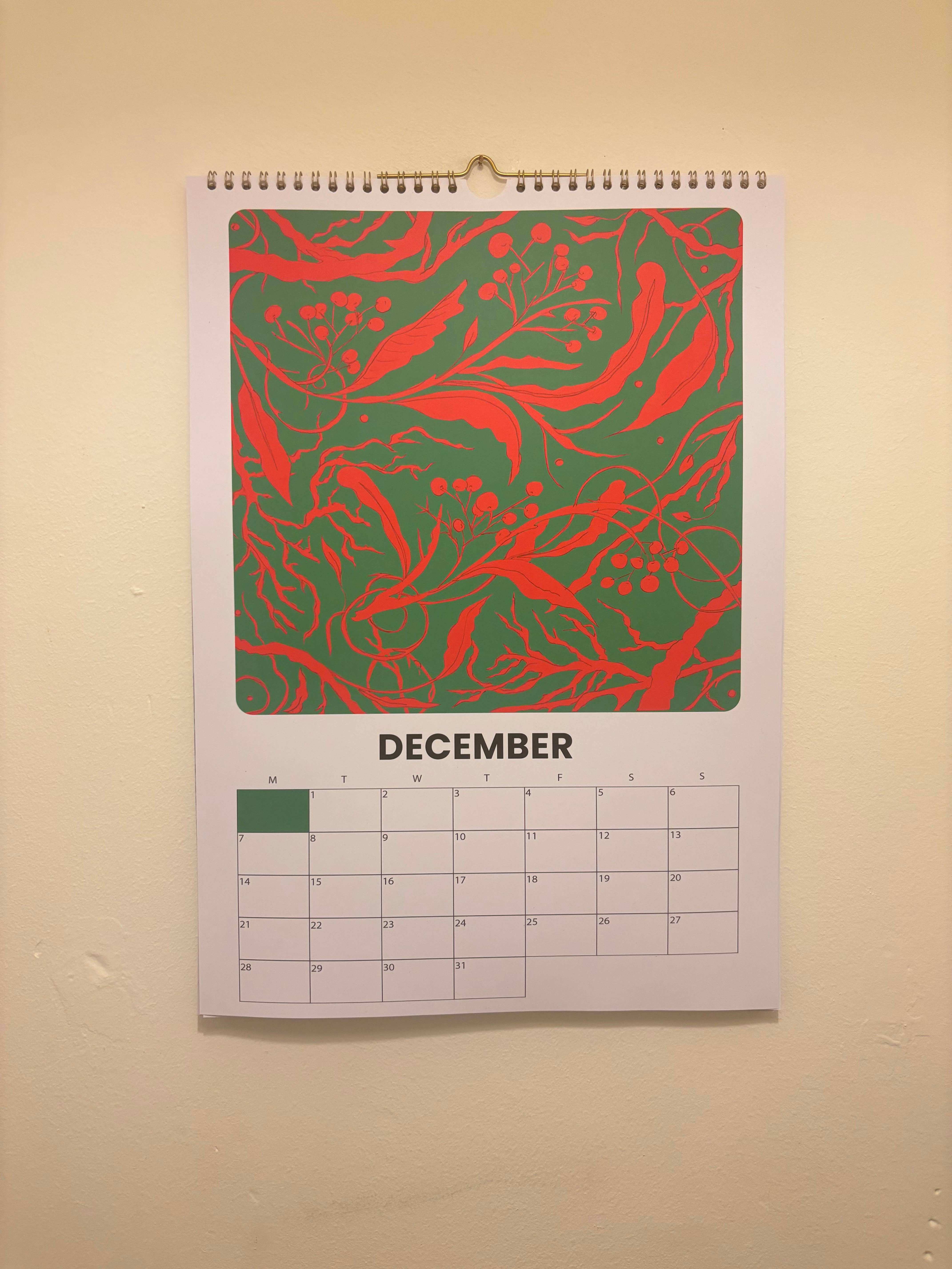 Tomekah George - Wholesale Calendar - Large 2026 Calendar, Flowers Wall Calendar - A314