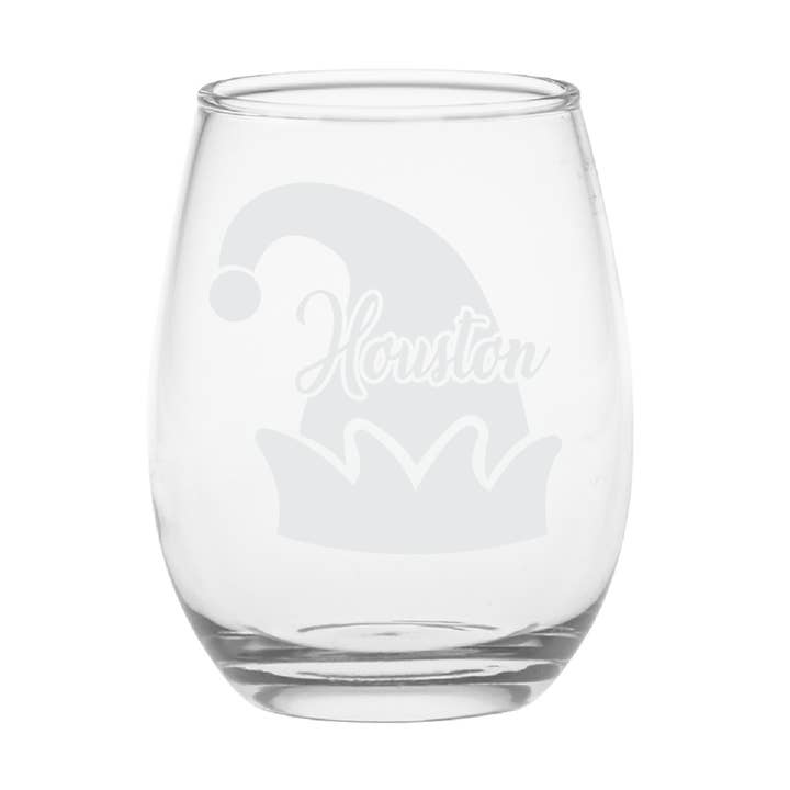 Grinch Christmas Custom Etched 15oz stemless wine glass for wholesale by Oh It's A Party