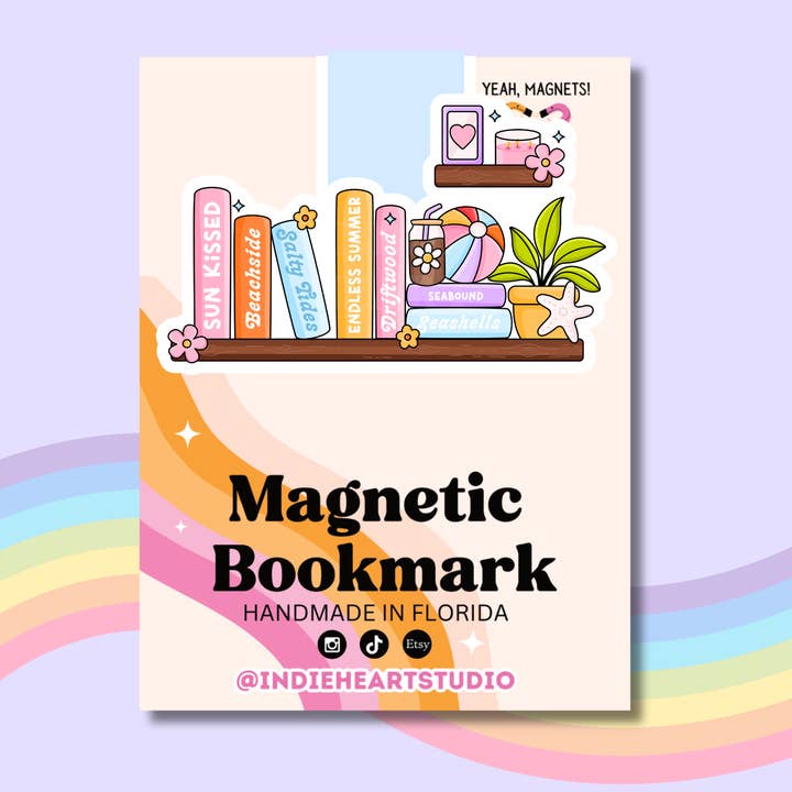 Summer Book Shelf | Magnetic Bookmark for wholesale by Indie Heart Studio