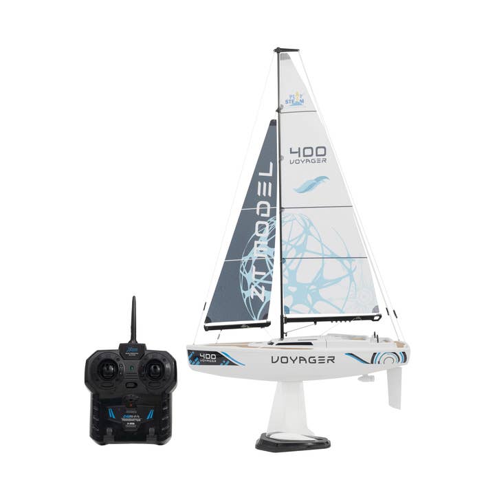 Voyager 400 Motor Powered 2.4GHz RC Sailboat - Blue and other Purchase Wholesale rc boat. Free Returns & Net 60 Terms on Faire trending on Faire.