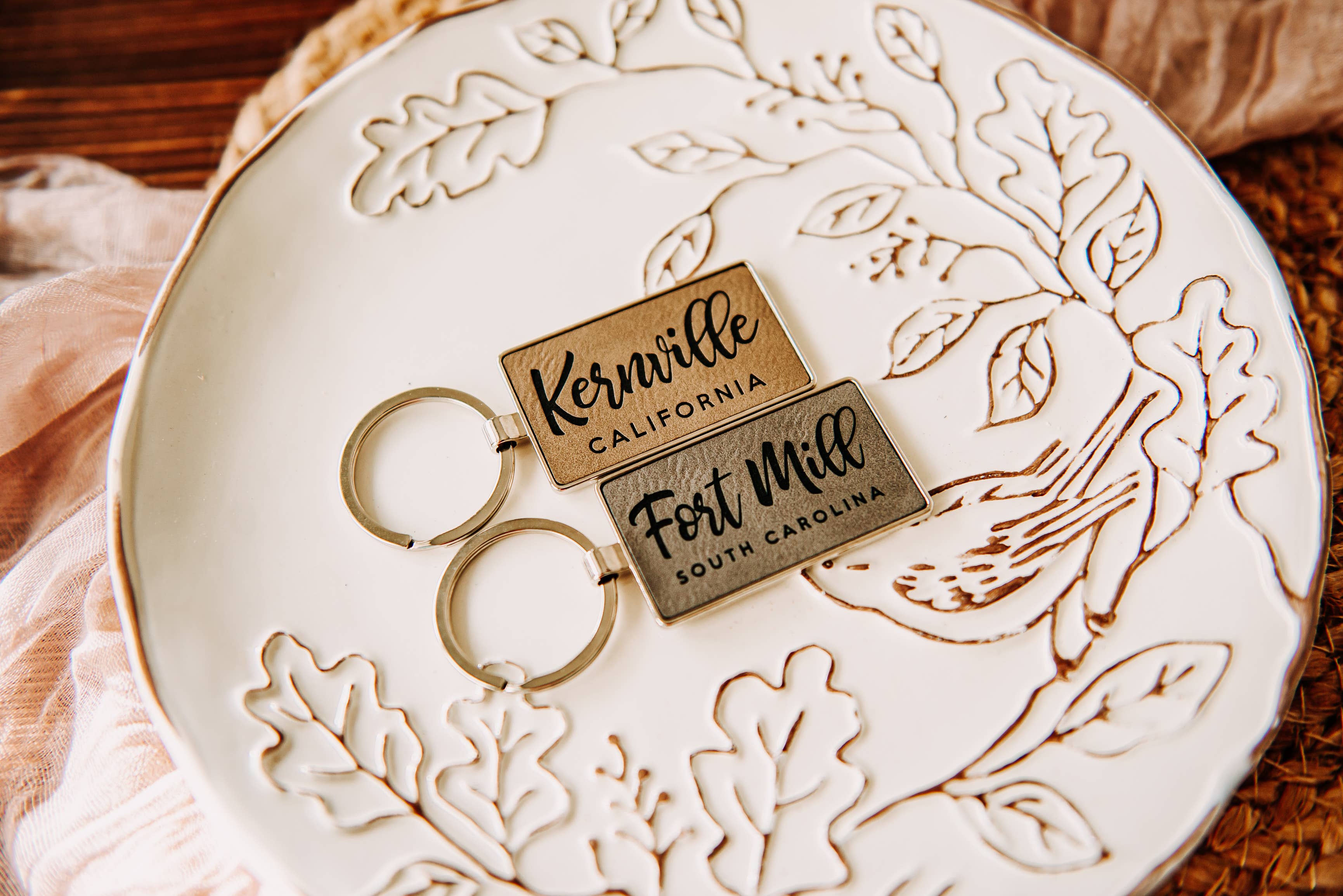 The Lillie Pad - Wholesale Keychain - Unisex - Custom Hometown City & State Leatherette + Metal Keychain9