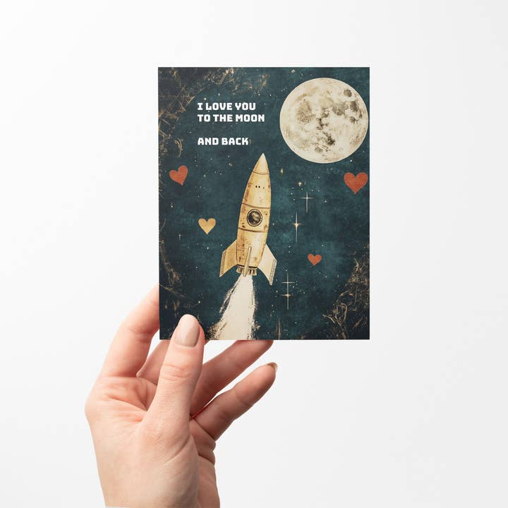 Paper Slam - Wholesale Love Card - Love you to the moon - A2 greeting card2