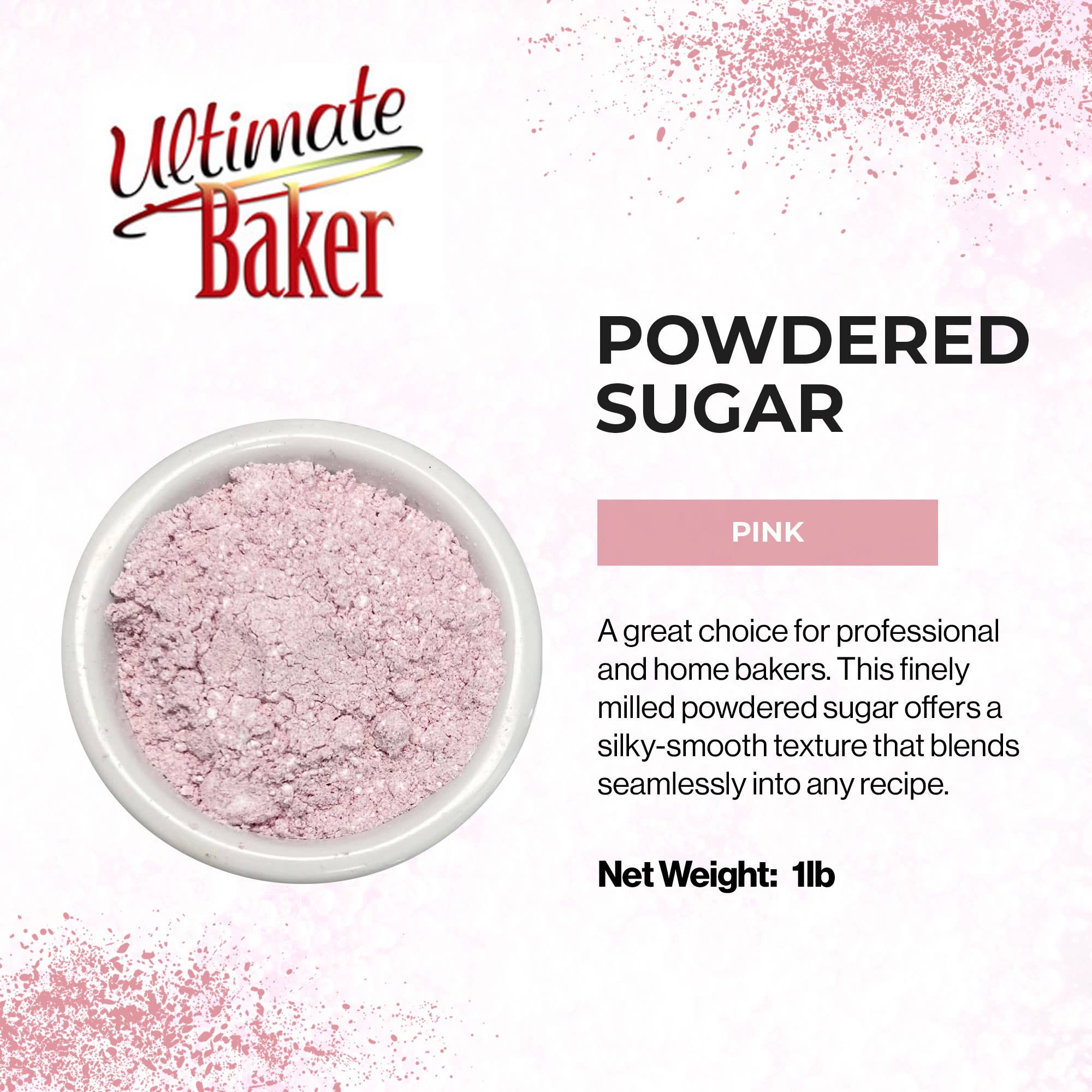 Ultimate Baker - Wholesale Sugar/Sweetener - Ultimate Baker Pink Powdered Sugar (1x1lb) 1