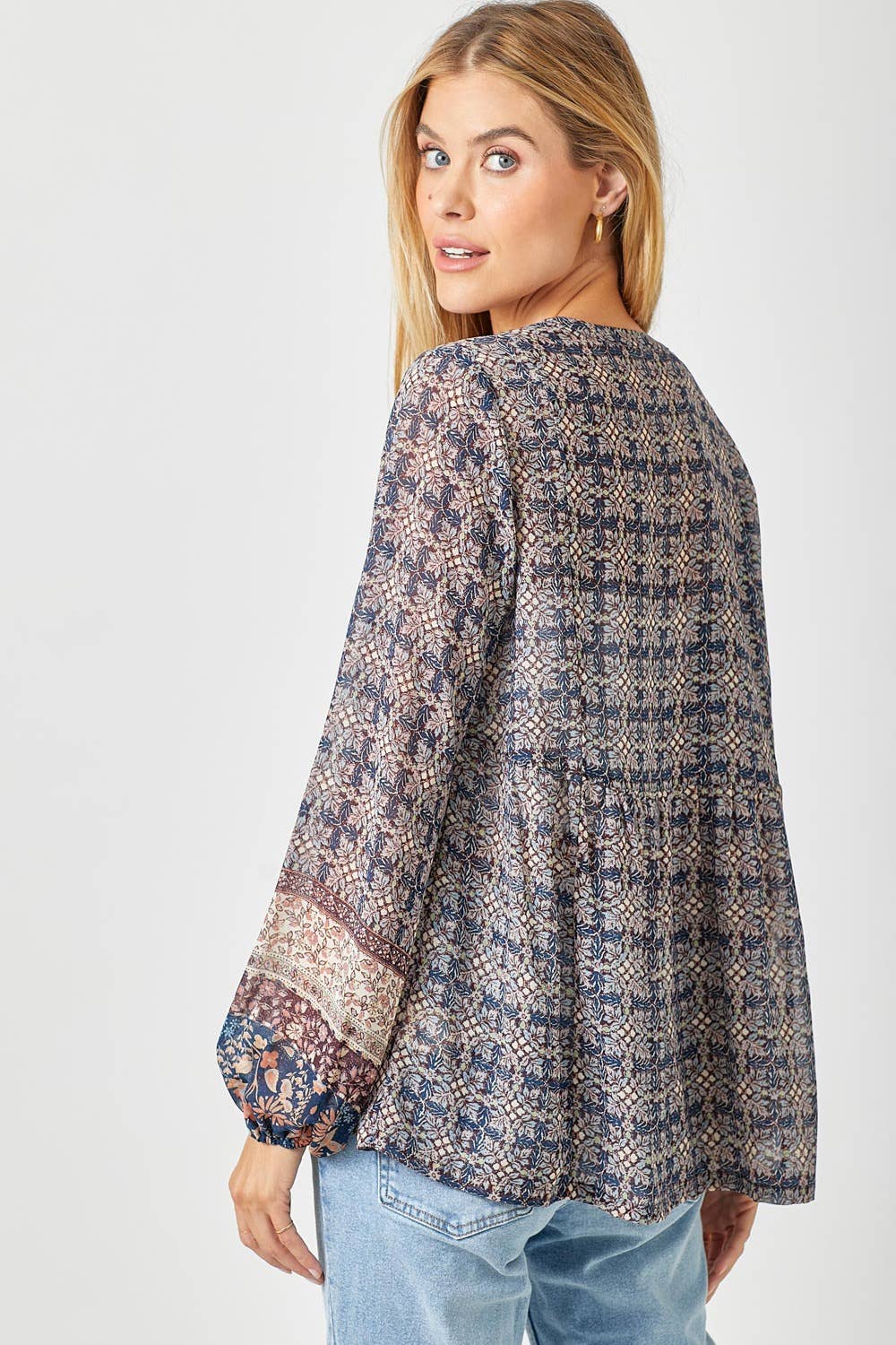 Mystree - Wholesale Blouse - Women's - 60521 Printed Peasant Blouse6