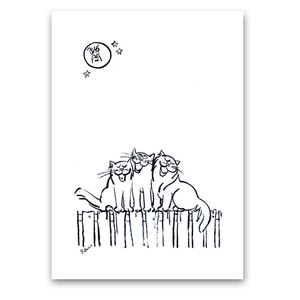 American Artists Group - Wholesale Birthday Card - Singing Cats on a Fence by Betsy Lewin, Birthday Card0