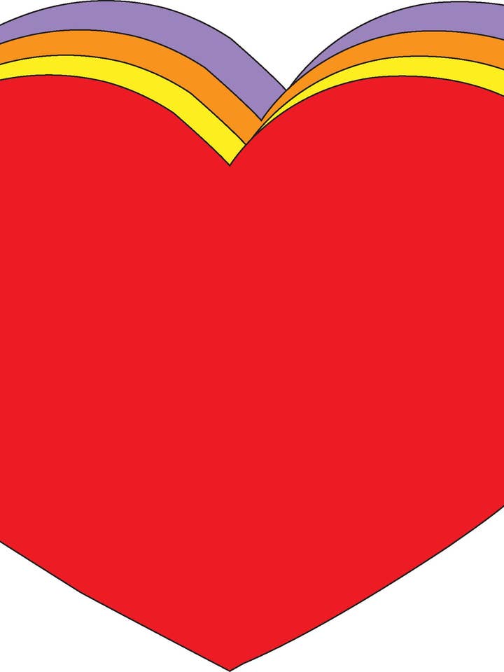 Super ritagli a forma di cuore, colori assortiti, 20,3 cm x 25,4 cm per la vendita all'ingrosso da parte di Creative Shapes Etc.