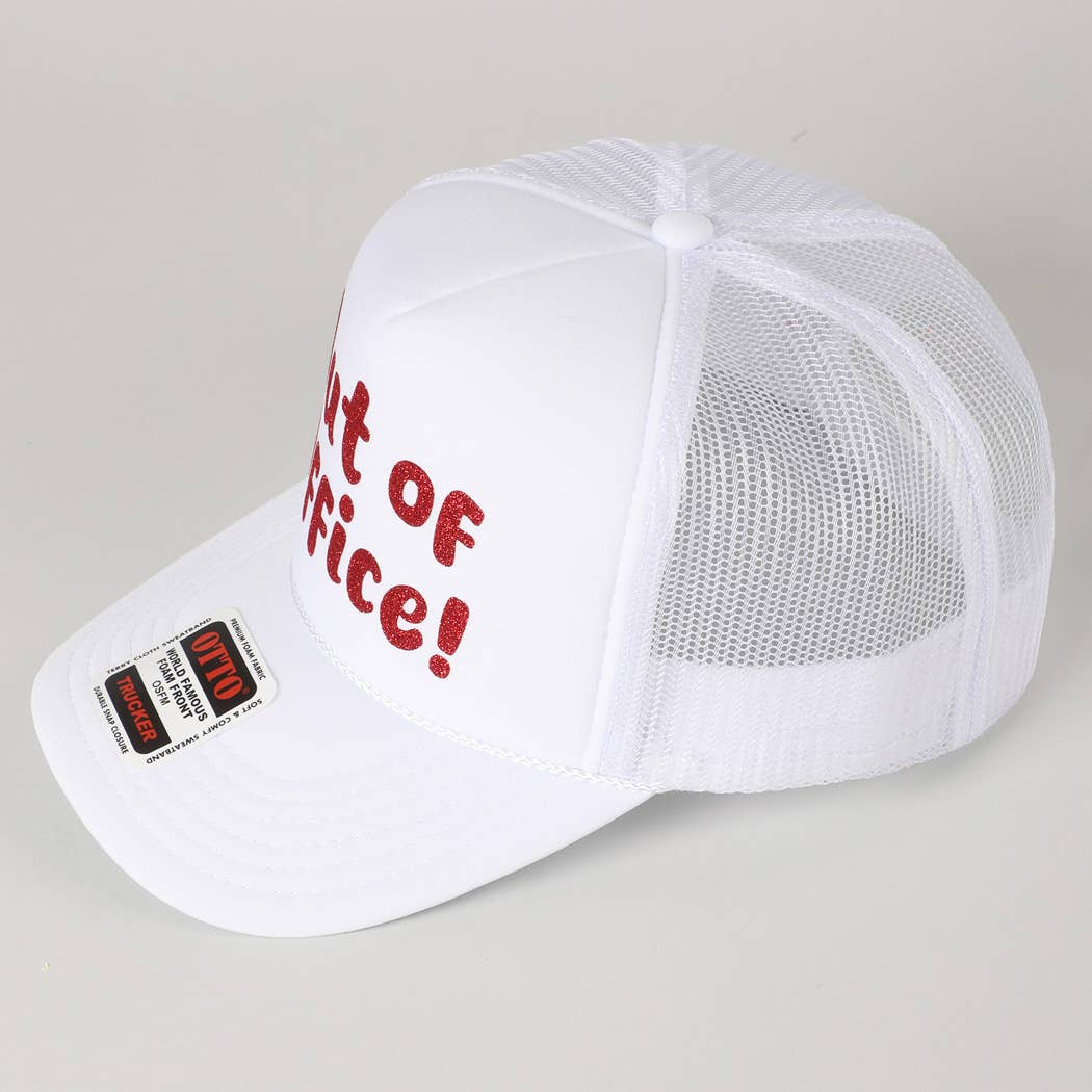 Fashion City - Wholesale Trucker Hat - Unisex - Out of Office Glitter Letter Logo Foam Trucker Hat27