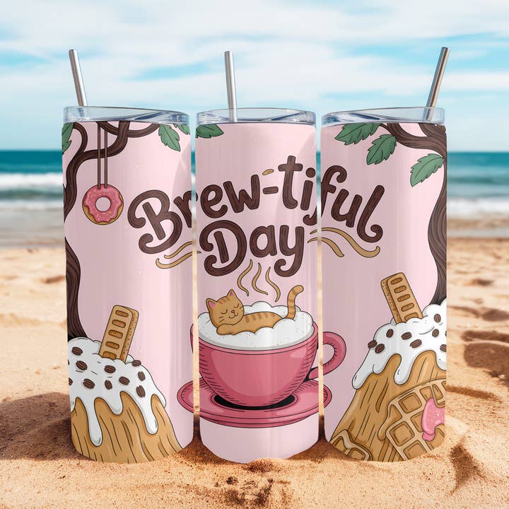 Brew-tiful Day – 20oz Tumbler for wholesale by Snap It Stick It