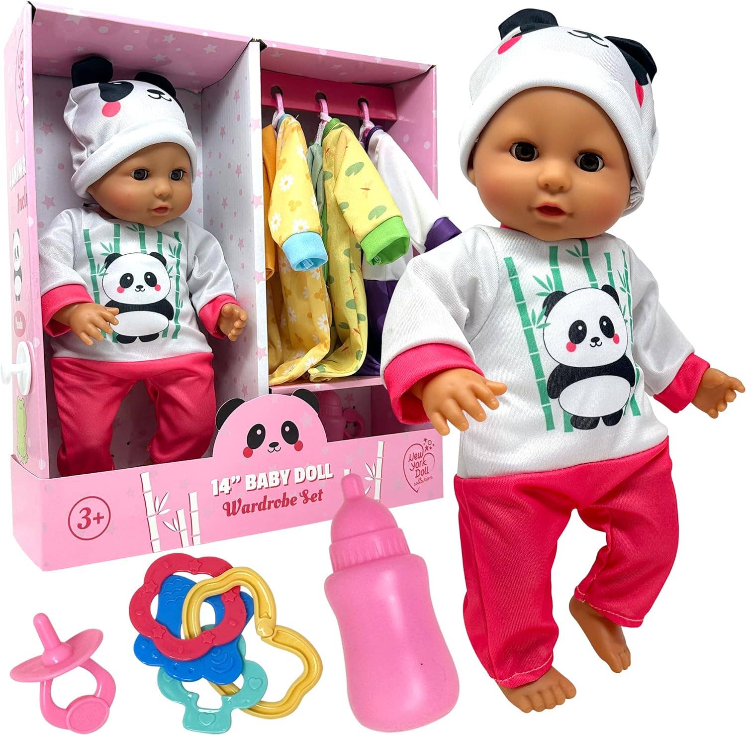 The New York Doll Collection - Wholesale Doll Accessory Kit - Kids - 14 Inch Baby Doll Play Set Wardrobe Closet3