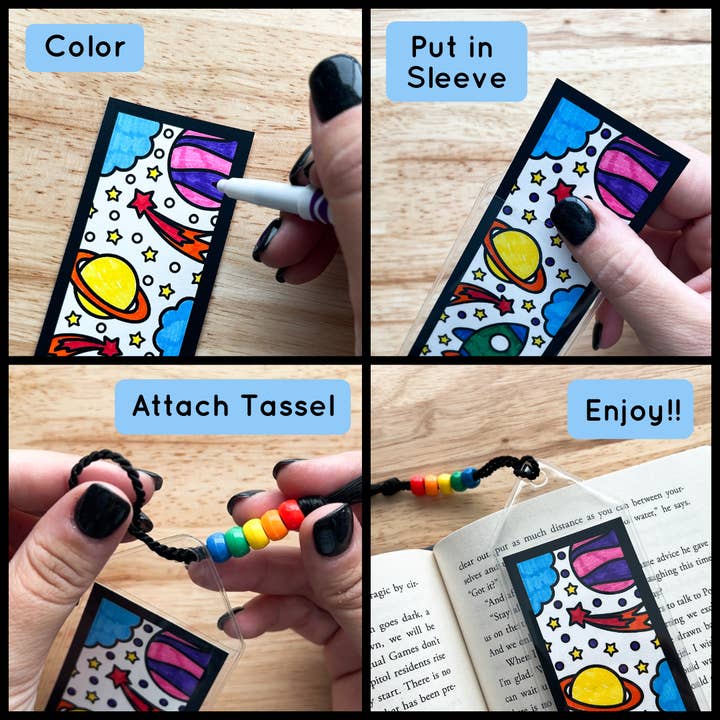 Calenlou Crafts - Wholesale DIY Craft Kit - Christmas Penguin Bookmark Coloring Craft Kit for Kids