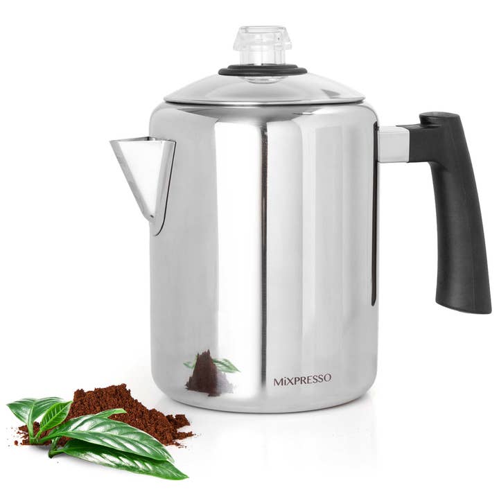 Mixpresso Stainless Steel Stovetop Coffee Percolator, Percolator Coffee Pot, Excellent For Camping Coffee Pot, 5-8 Cup for wholesale by Mixpresso