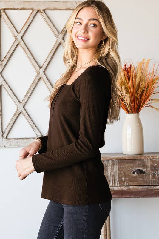 HEIMISH - Wholesale Knit Top - Women's - ET6767-15 SOLID RIBBED TOP0