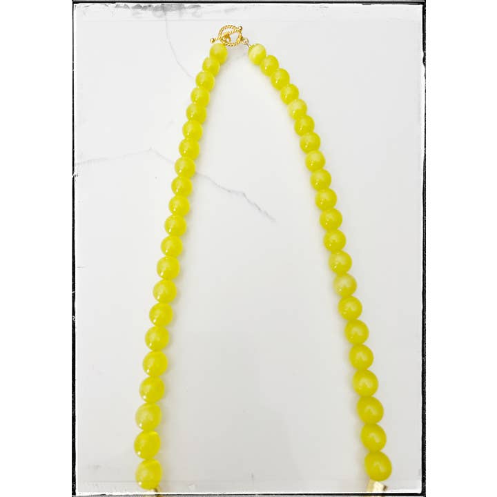 GentrybyJenna - Venta al por mayor Collares de cuentas/perlas - Collar corto con forma de ojo de gato amarillo con piedras preciosas de madera de coco2