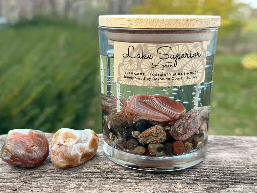 Devonian Coast - Wholesale Novelty Candle - Lake Superior Agate Gel Candle – Large 8oz Wax4