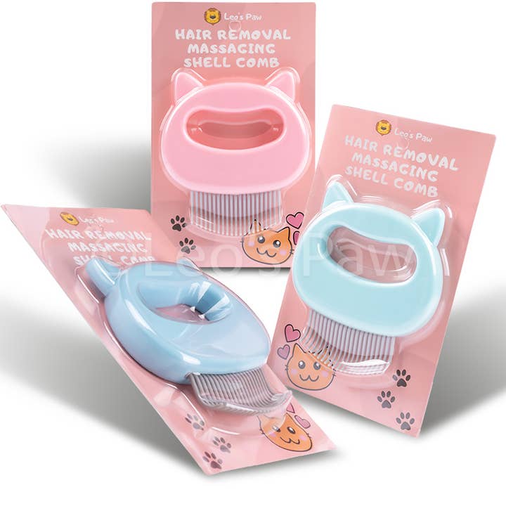 Leo's Paw - Wholesale Pet Grooming Aid - Dog - Cat Hair Removal Massaging Shell Comb