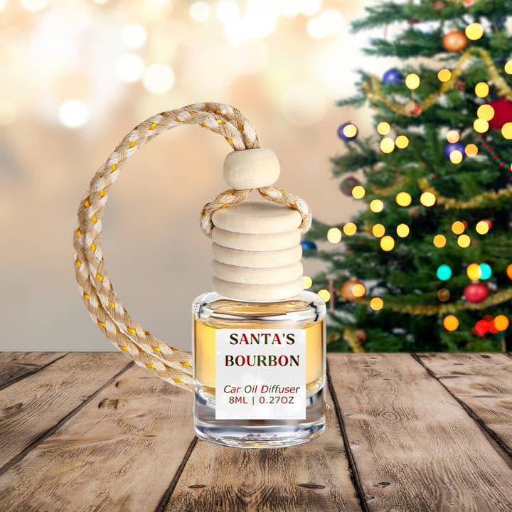 Honey Jar Creations - Wholesale Car Freshener - Unisex - Santa's Bourbon Hanging Car Diffuser – Christmas Edition