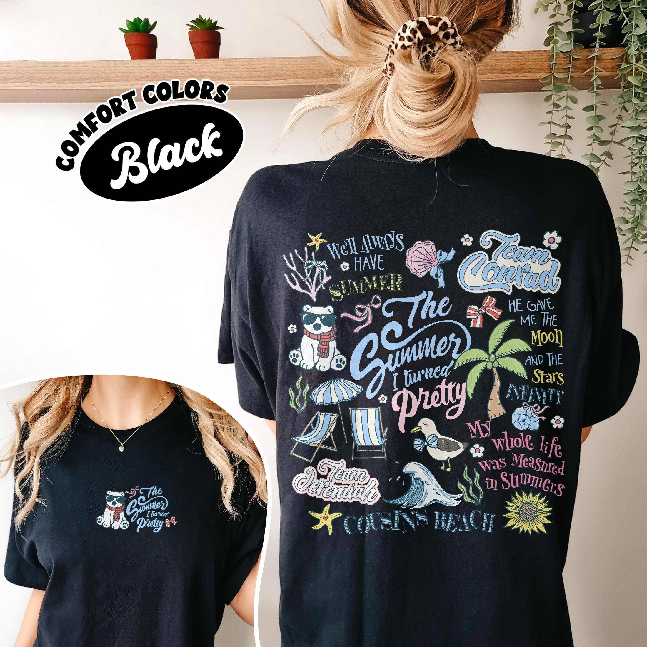 Glaime - Wholesale T-Shirt (Graphic) - Unisex - Comfort Color Summer I Turned Pretty 2 Sided Shirt,Beach Tee2