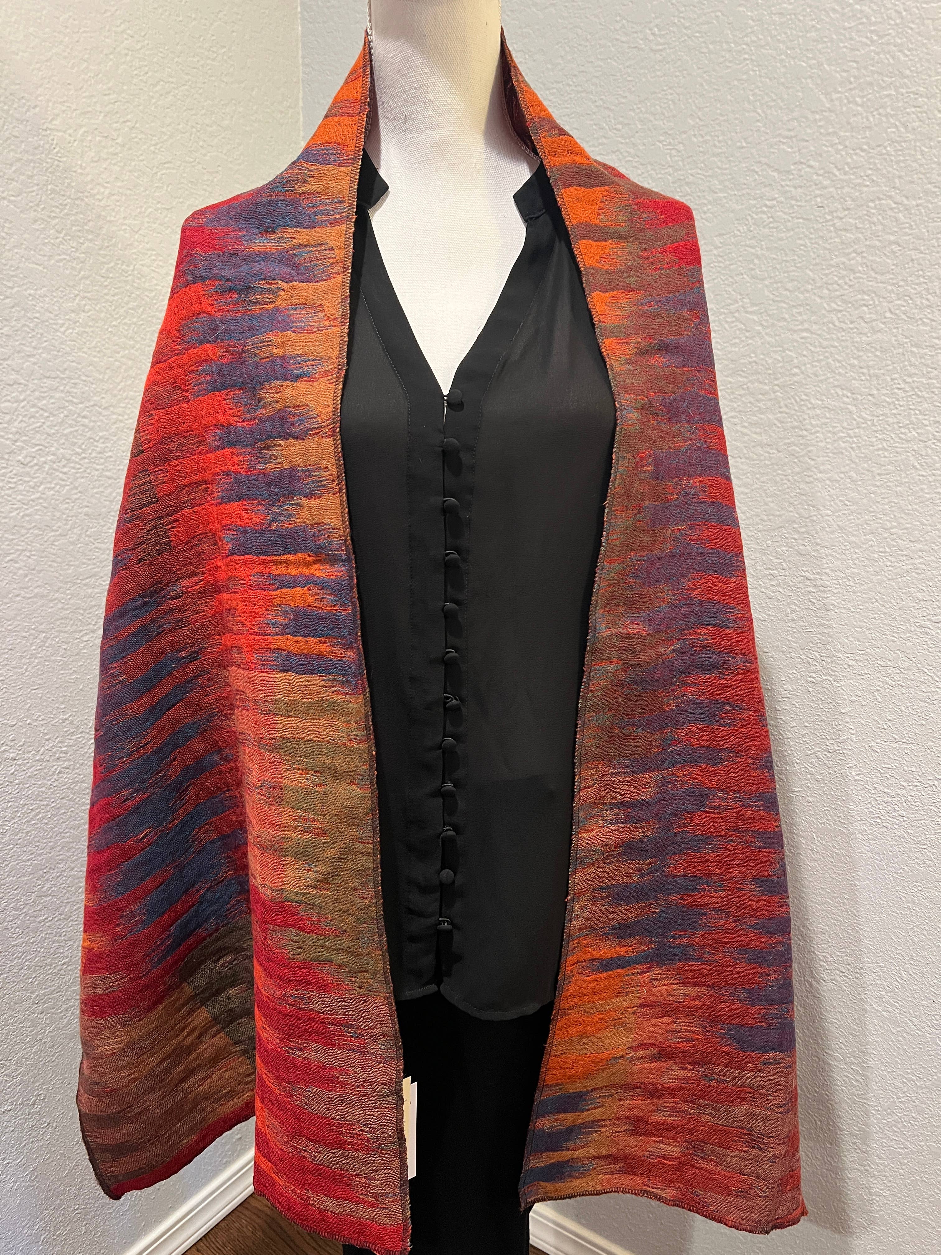 In Style Scarves - Vendita all'ingrosso Stola - Donna - Scialle/involucro reversibile in lana merino cotta in rosso marocchino10