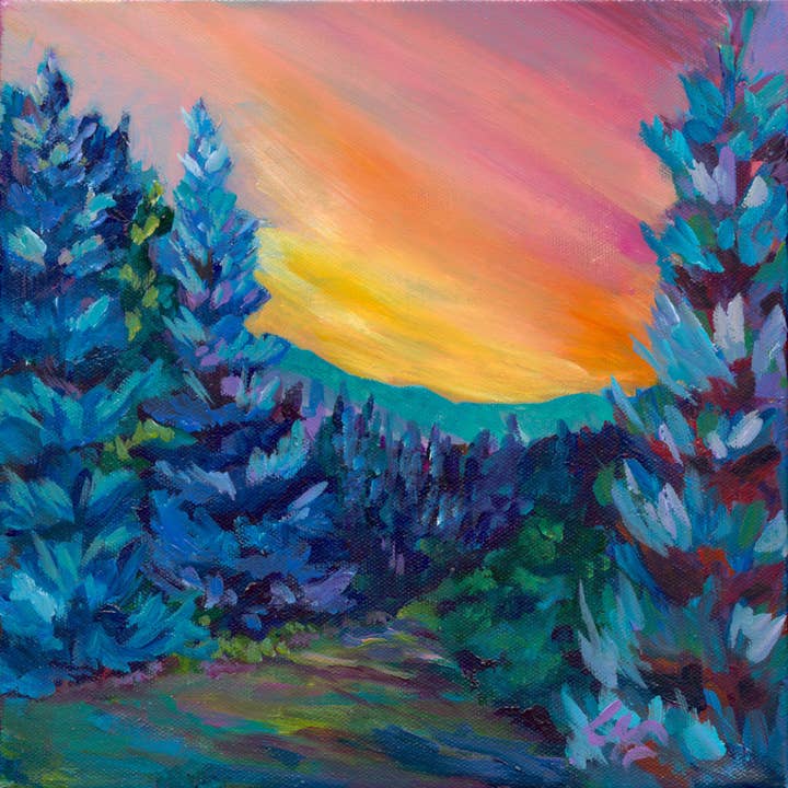 Idaho Sunset — Sunset Mountain Landscape Art Print for wholesale by L Marie Art